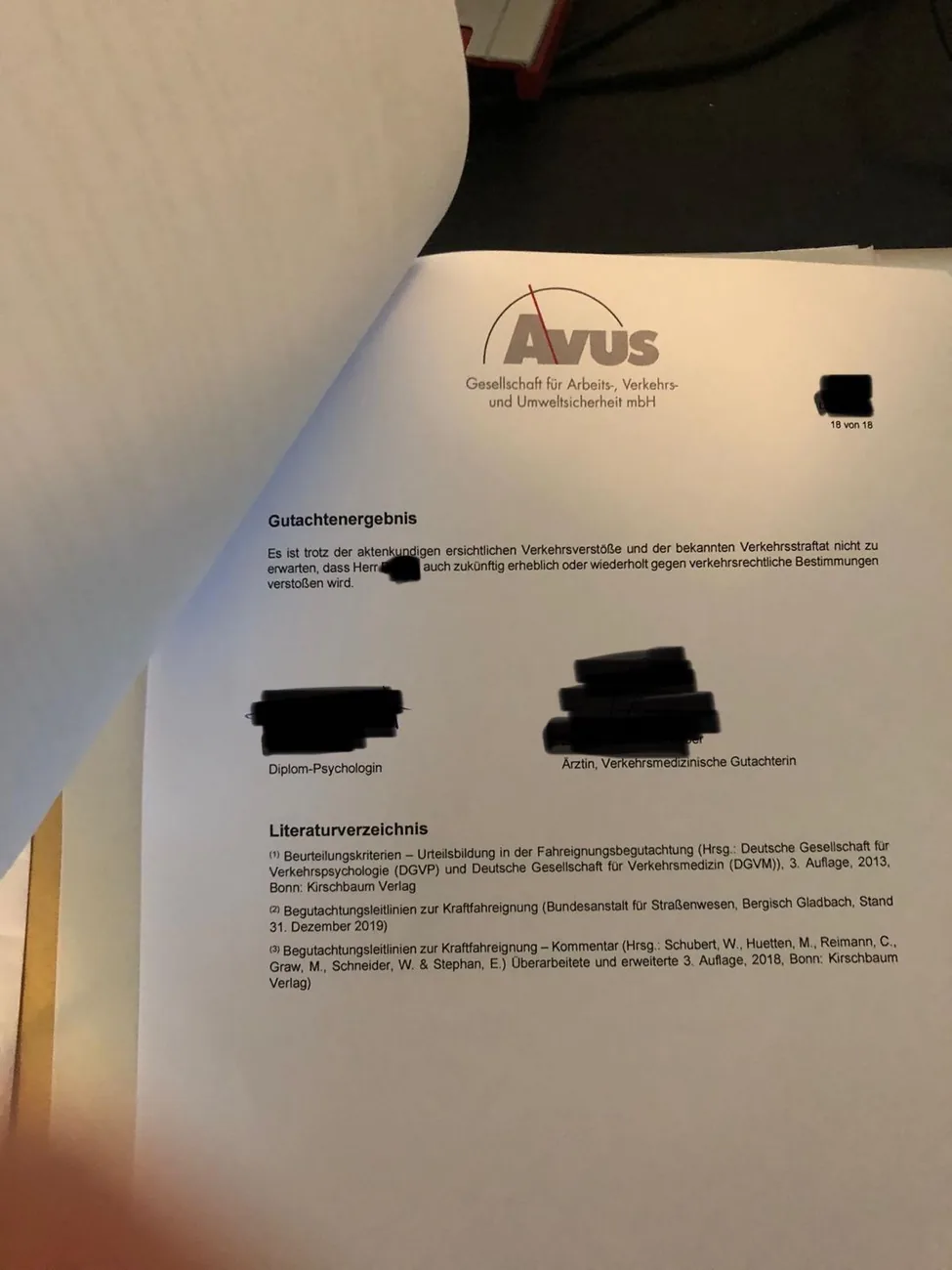 Anonymisiertes bestandenes MPU-Gutachten