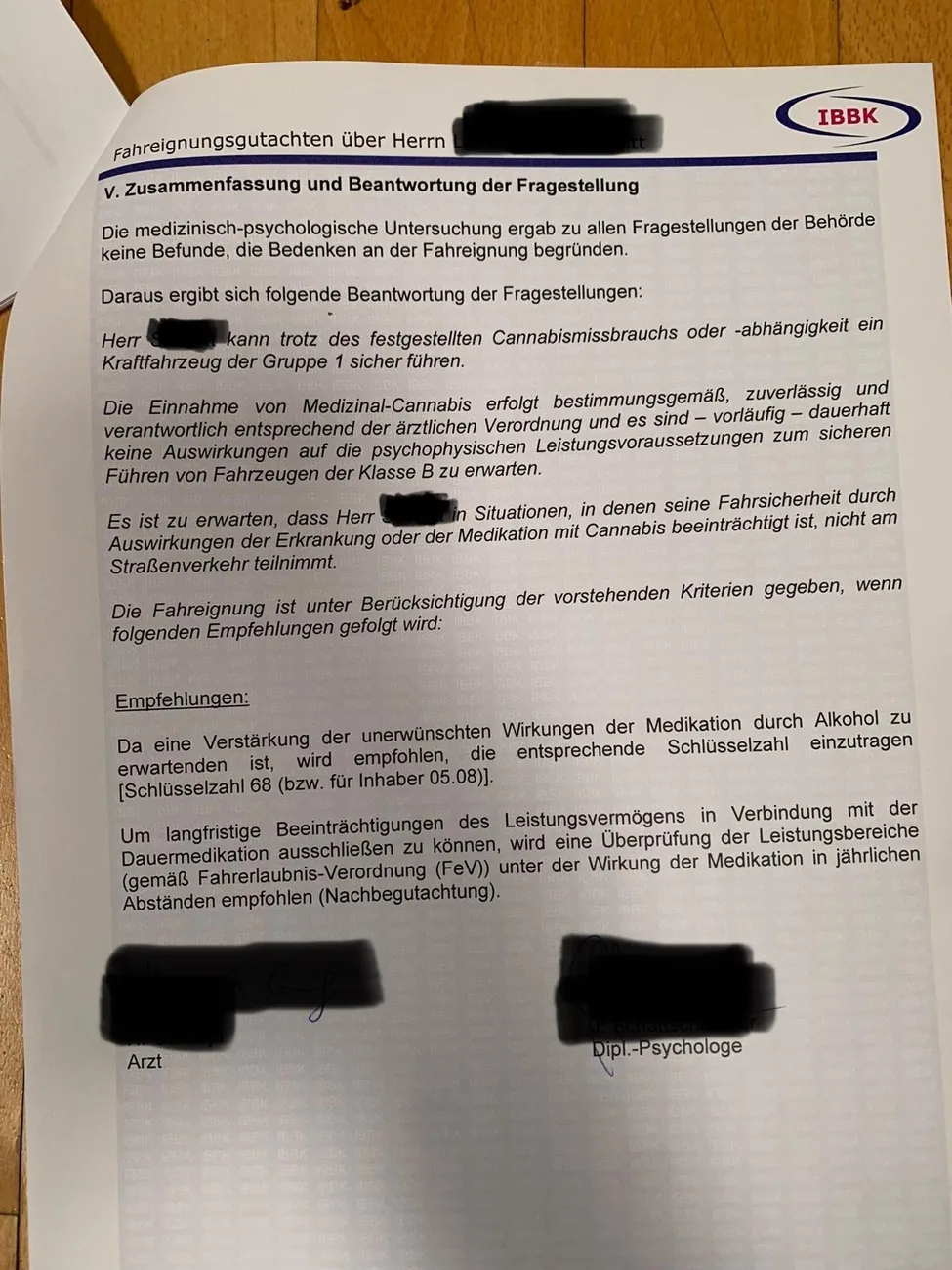 Bestandenes MPU-Gutachten