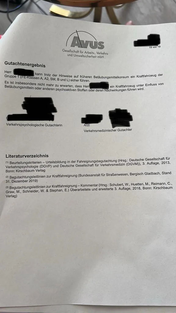 Bestandenes MPU-Gutachten