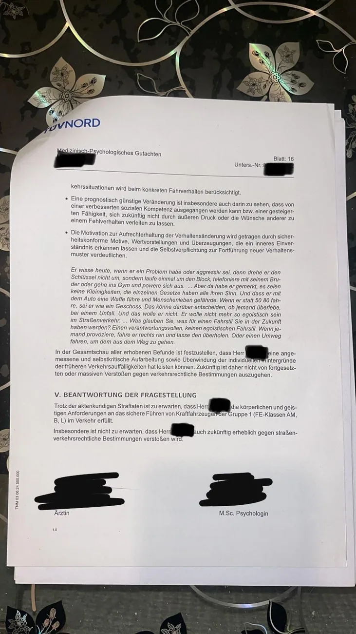 Bestandenes MPU-Gutachten
