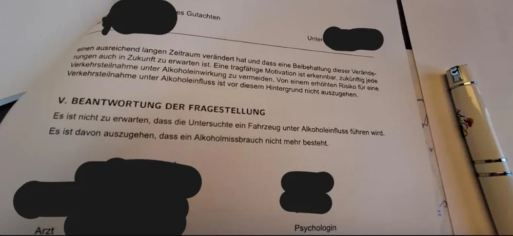 Bestandenes MPU-Gutachten